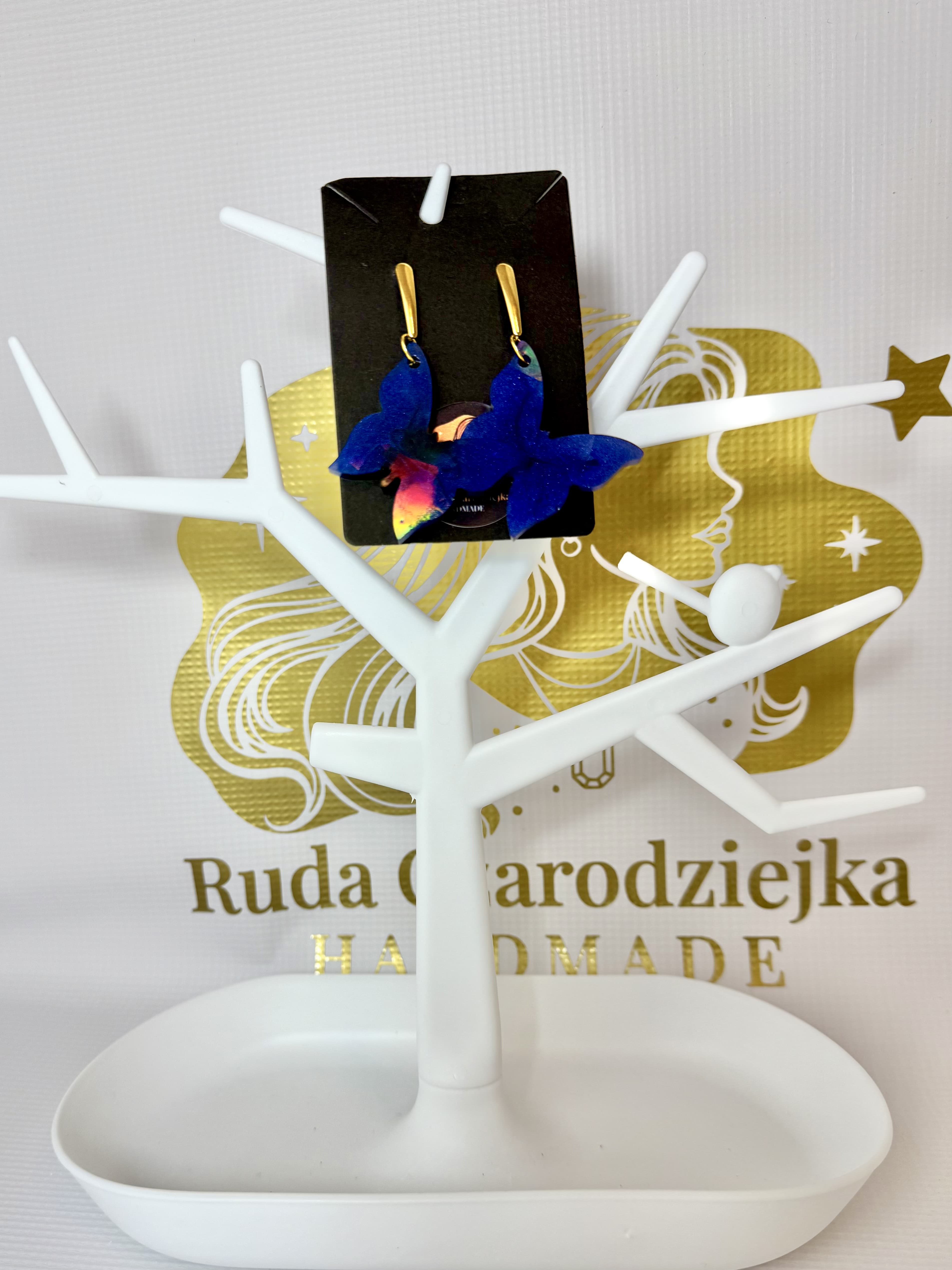 Kolczyki niebieskie skrzydła