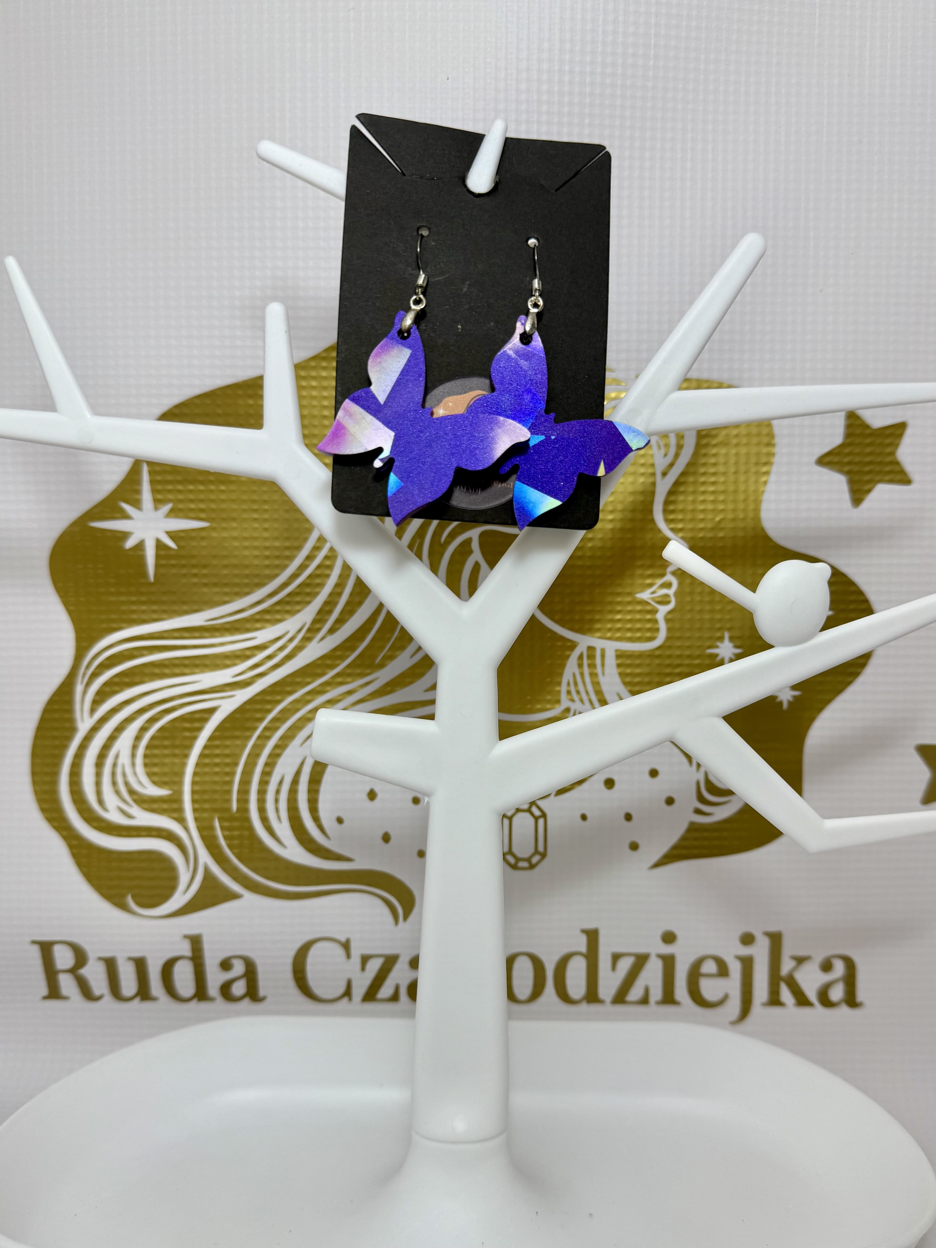 Kolczyki fioletowe motyle